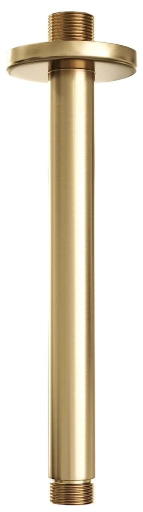 Brauer Gold Carving complete inbouw regendouche set 06 met 30cm douchekop, plafondarm en staafhanddouche geborsteld messing PVD