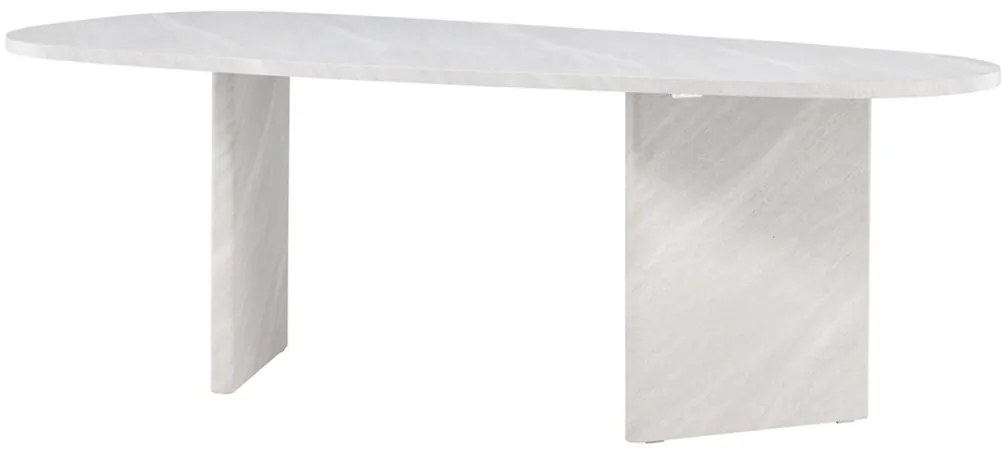 Organische Eettafel Groot Wit - 220 X 100cm.