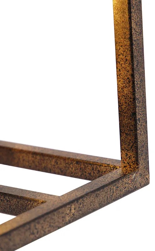 Industriële wandlamp roestbruin - Cage