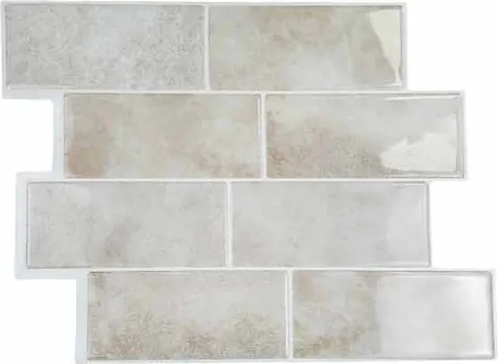 Tegelsticker Metro Taupe Beige - 29.4 cm x 21.4 cm x 0.11 cm | 0 kg | Paneli zelfklevende steenstrips