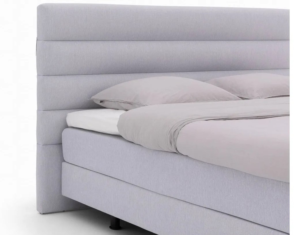 Goossens Boxspring Compleet Quatro Compleet, Vlak 140 x 200 cm box (=2x70cmx200cm) 2x matras gestoffeerd pocketv. 2x hoes, 1x topper joy deluxe