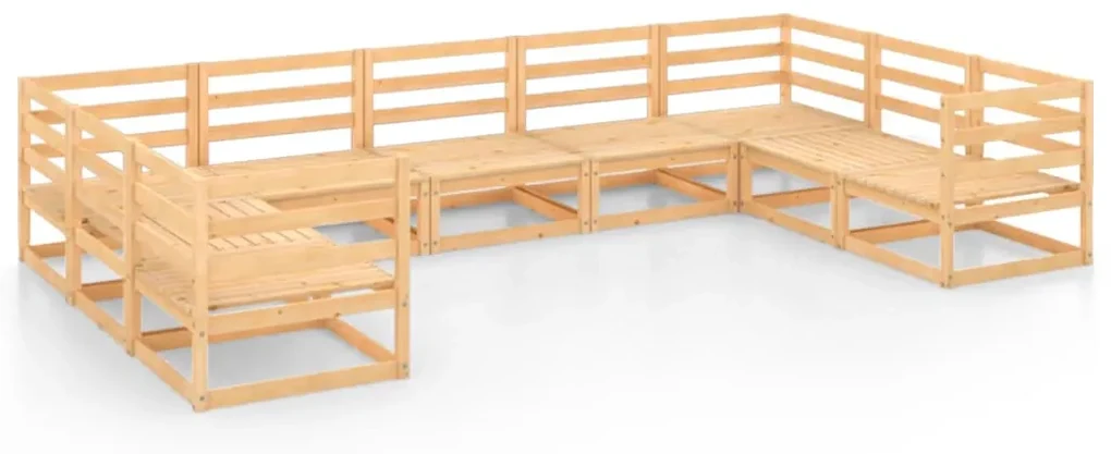 vidaXL 9-delige Loungeset massief grenenhout