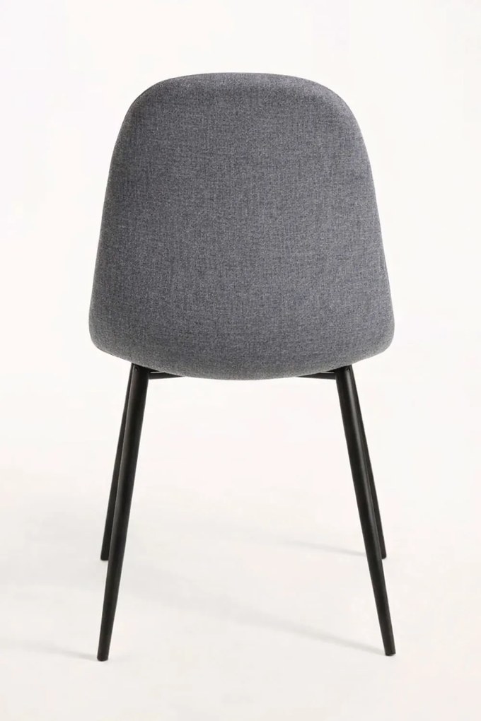 Set van 4 Zwarte Teok Stoffen Stoelen