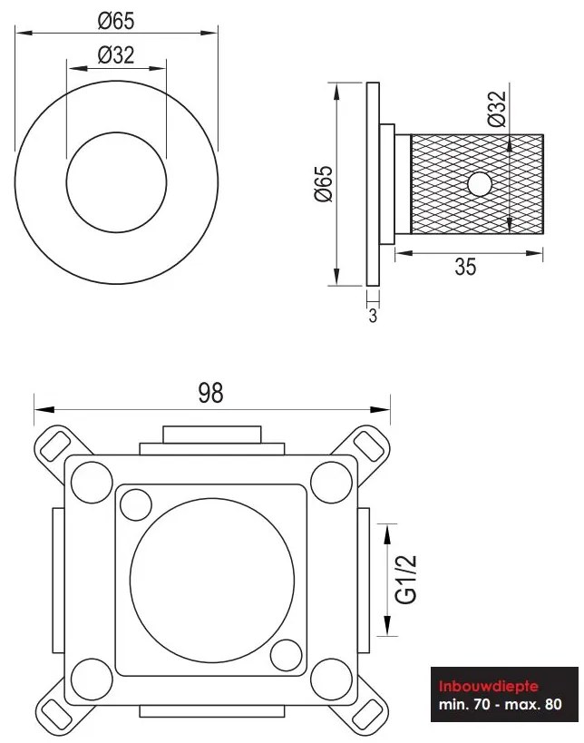 Brauer Gold Carving stopkraan geborsteld messing PVD