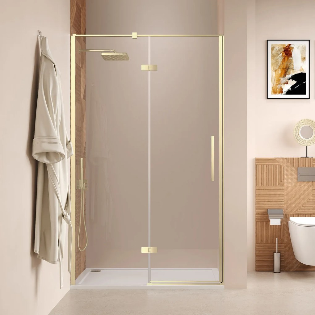 Saniclear Pure douchedeur 100cm geborsteld messing - mat goud