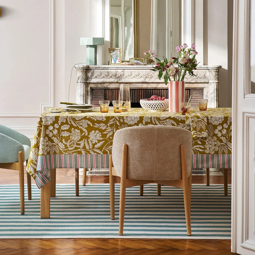 Tafelkleed gewassen katoen, bloemenprint, LINDA