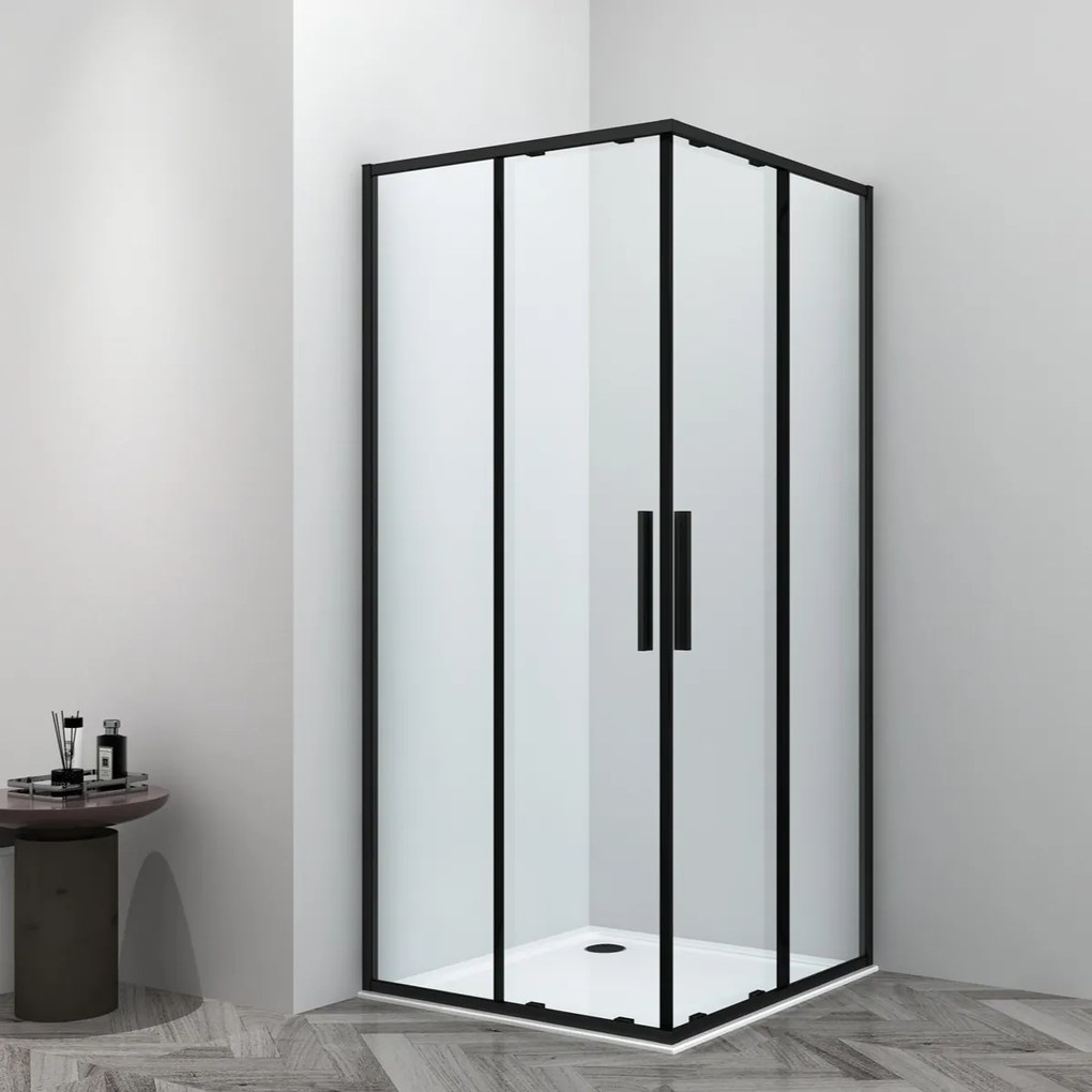 Badstuber Onda douchecabine 90x90cm zwart mat