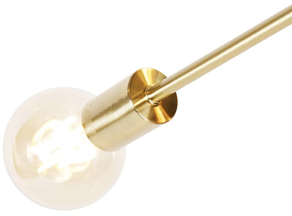 Smart hanglamp met dimmer messing 6-lichts incl. Wifi G95 - Sydney Retro, Design E27 Binnenverlichting Lamp