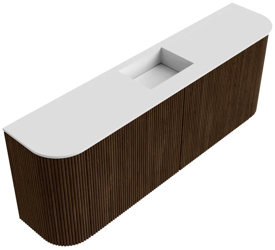 Mondiaz Joya 115cm toiletmeubel ronding links/rechts walnut met wastafel faye midden 1 kraangat talc