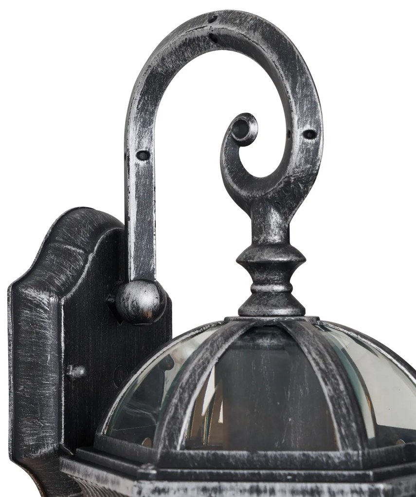 Klassieke buiten wandlamp antiek zilver IP44 - Glasgow Klassiek / Antiek E27 IP44 Buitenverlichting