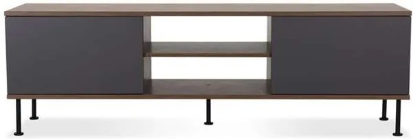 Tenzo tv-meubel Daxx - antraciet/walnoot - 52x163x43 cm - Leen Bakker
