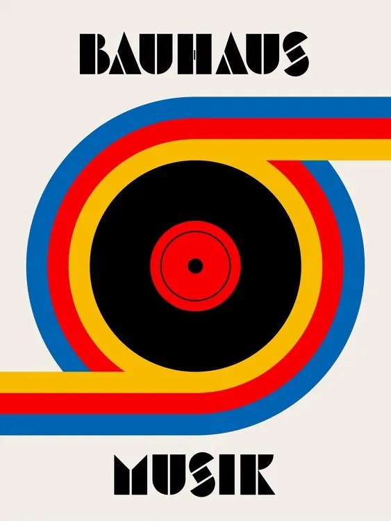 Ilustratie Bauhaus Musik Vinyl, Retrodrome