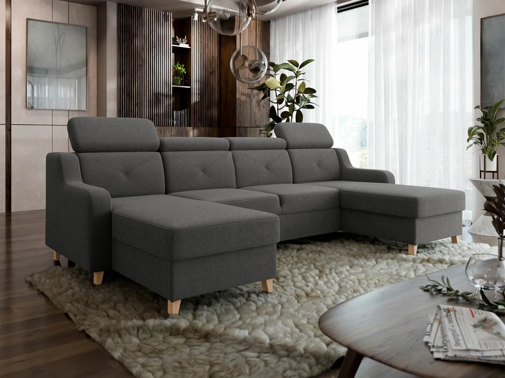 Hoekbank Temple 129, Aanwezig, Aanwezig, 286x165x82cm, 169 kg, Poten: Hout