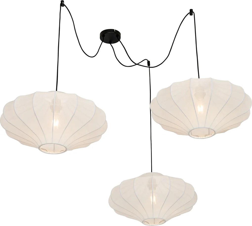 Smart hanglamp wit 50cm 3-lichts incl. 3 Wifi G95 - Plu