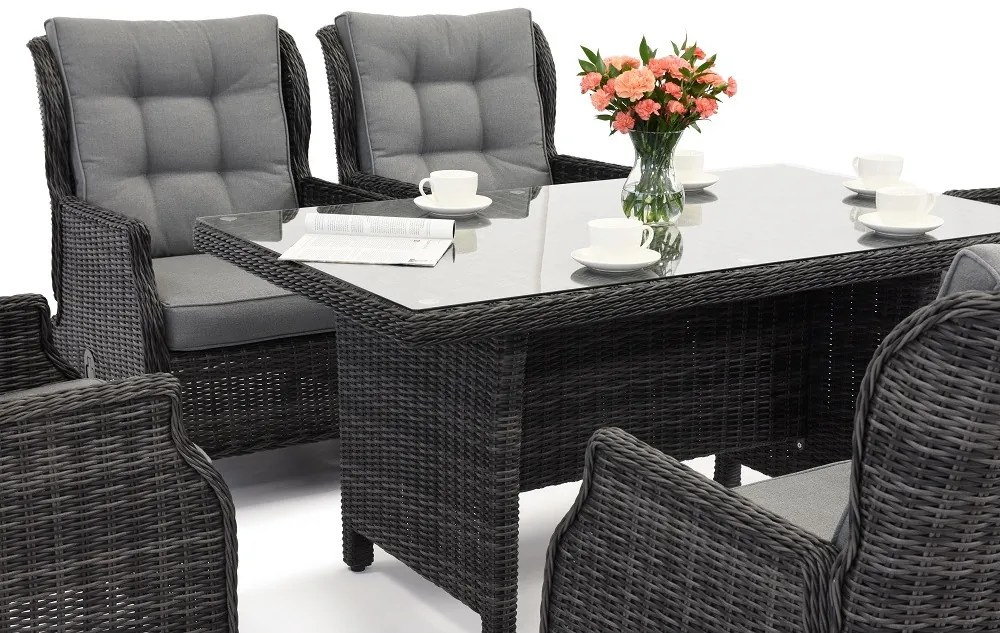 Tuinpunt technorattan tuinmeubelen Malaga Premium 6 antraciet