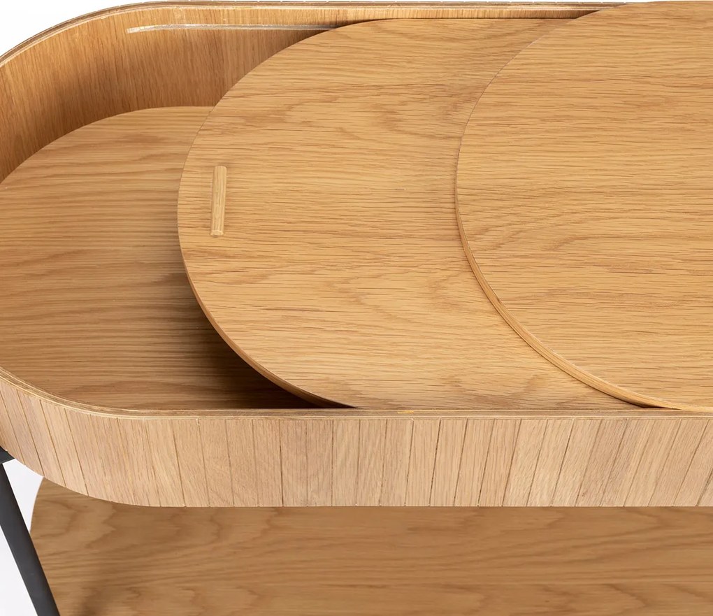 Zuiver Slides Eiken Wandtafel Met Opbergruimte - 120 X 36cm.