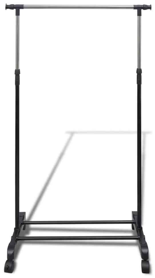 vidaXL Kledingrek verstelbaar met 4 wieltjes en 1 ophangrail