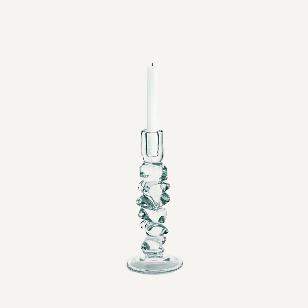 Transparante glazen kandelaar, H29,5 cm, Qimera