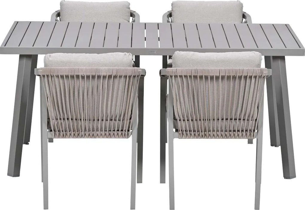 Garden Impressions Milou tuinset 5-delig - tuintafel 160x90 cm taupe