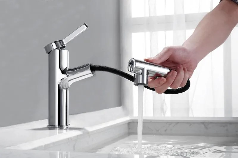 Best Design Asproli wastafelkraan met uittrekbare sproeiuitloop chroom