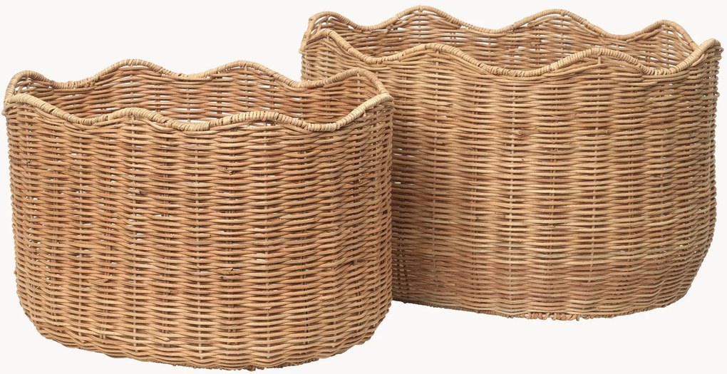 Handgeweven rotan manden Lola, 2-delig