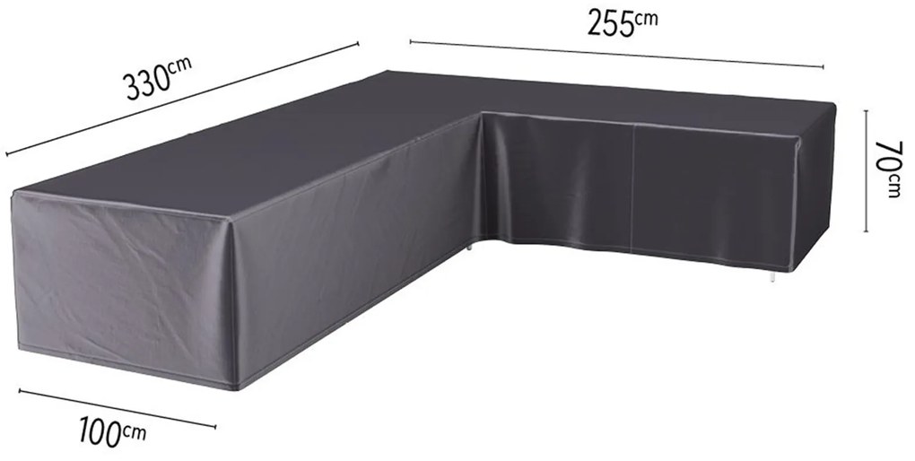 Platinum Aerocover loungesethoes L-vorm 330x255 cm - Rechts