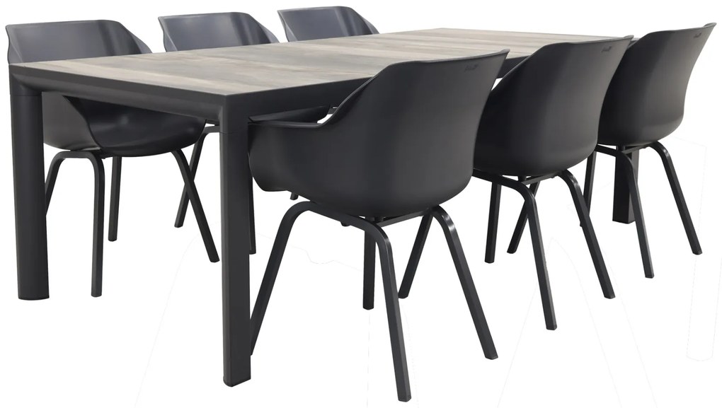 Hartman Sophie Xerix/Kings tuinset antraciet - 220x100 cm. - Keramiek tafelblad