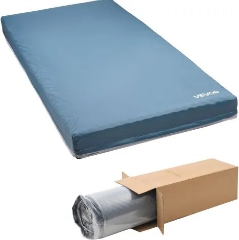 VEVOR Verpleegmatras, draagvermogen 158 kg, medisch schuimmatras, drukverlagend, waterdicht, voor de behandeling van decubitus in verpleeghuizen en thuiszorg, 2030 x 914 x 153 mm