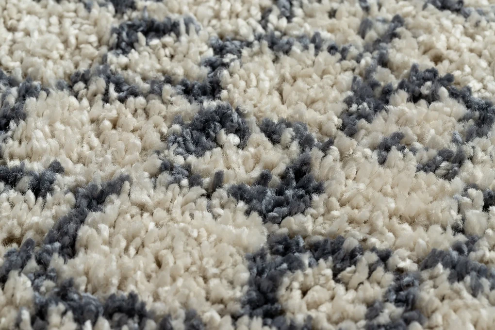 Tapijt BERBER AGADIR G0522 ROND crème / grijskleuringrand ,  Barber , marokkaanse shaggy