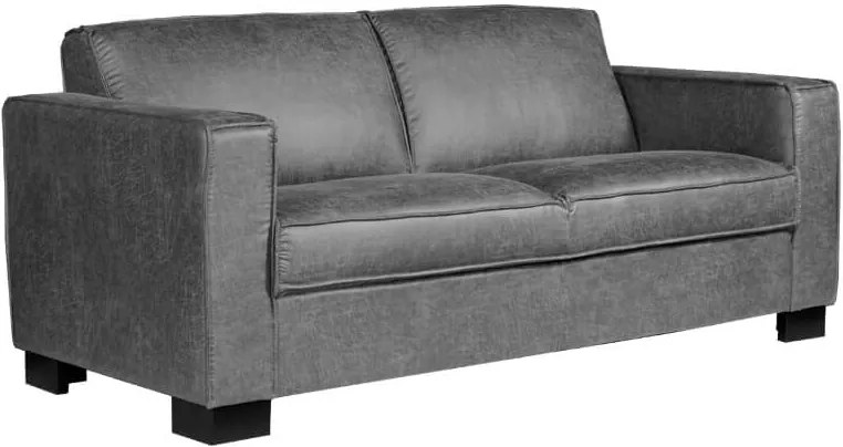 2-zits bank Shuffle | lederlook Missouri antraciet 02 | 1,65 mtr breed