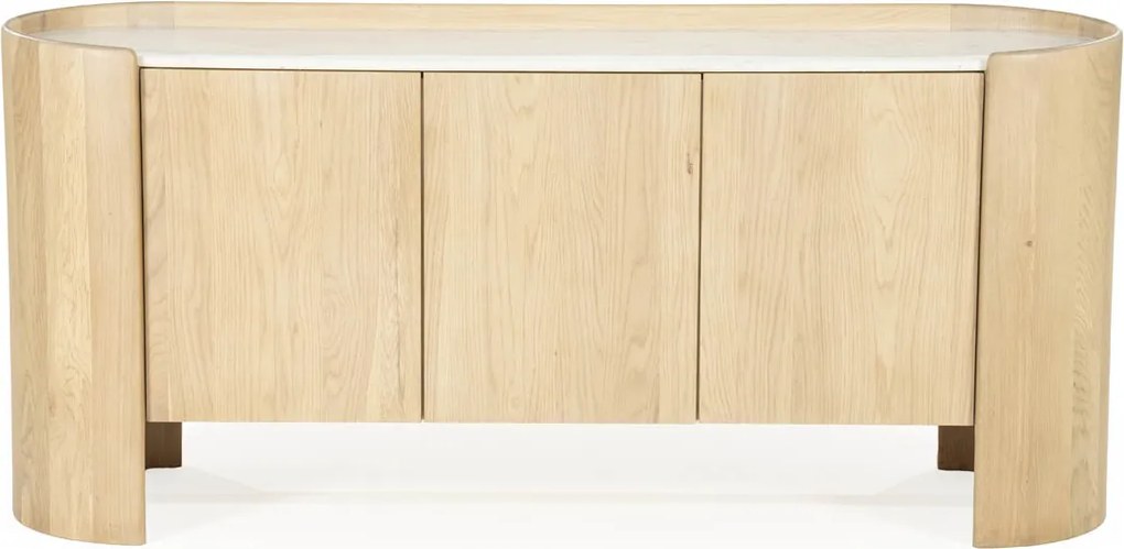 Eleonora Don Dressoir Eiken Met Wit Marmer - 165x45x75cm.