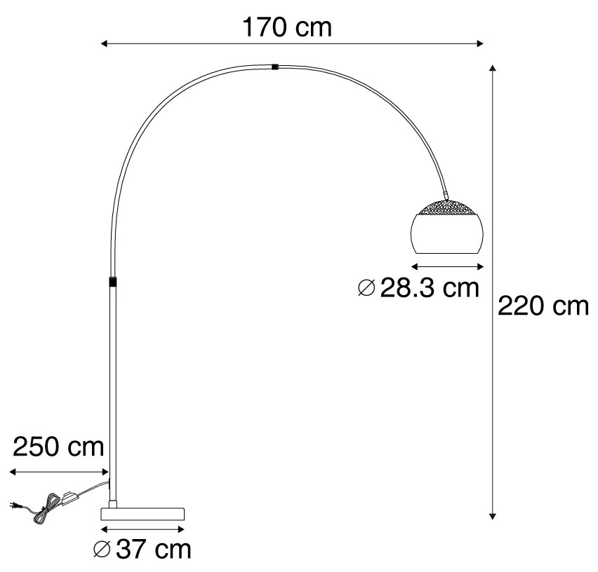 Moderne booglamp staal verstelbaar - Grande Modern E27 rond Binnenverlichting Lamp