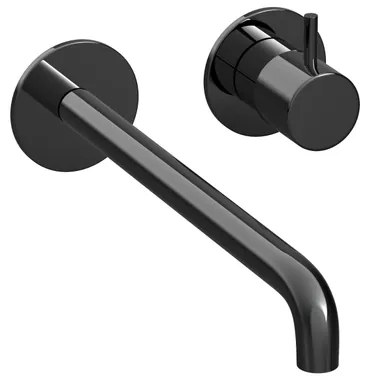 Hotbath COBBER Afbouwdeel tbv Inbouw wastafelkraan 25cm uitloop PBP Gepolijst zwart PVD CB105EXT25PBP