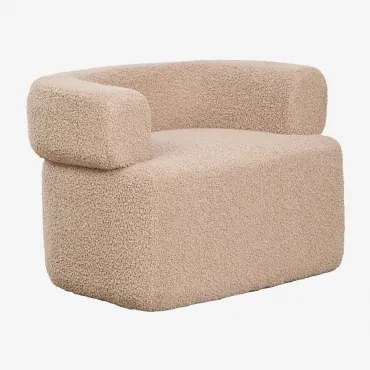 Set Van 2 Gestoffeerde Fauteuils Neda Teddystof Lattebruin - Sklum