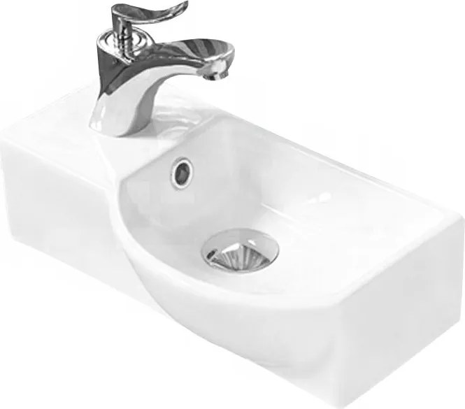 Mexen Hugo aanrechtfontein rechts 40 x 22 cm, wit - 21254000R