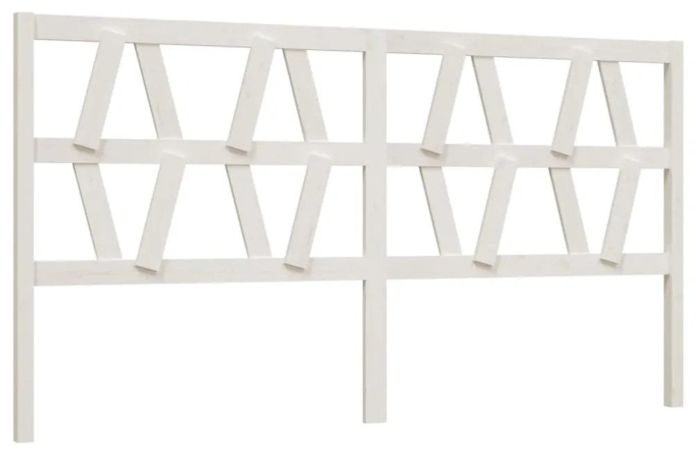 vidaXL Hoofdbord 186x4x100 cm massief grenenhout wit