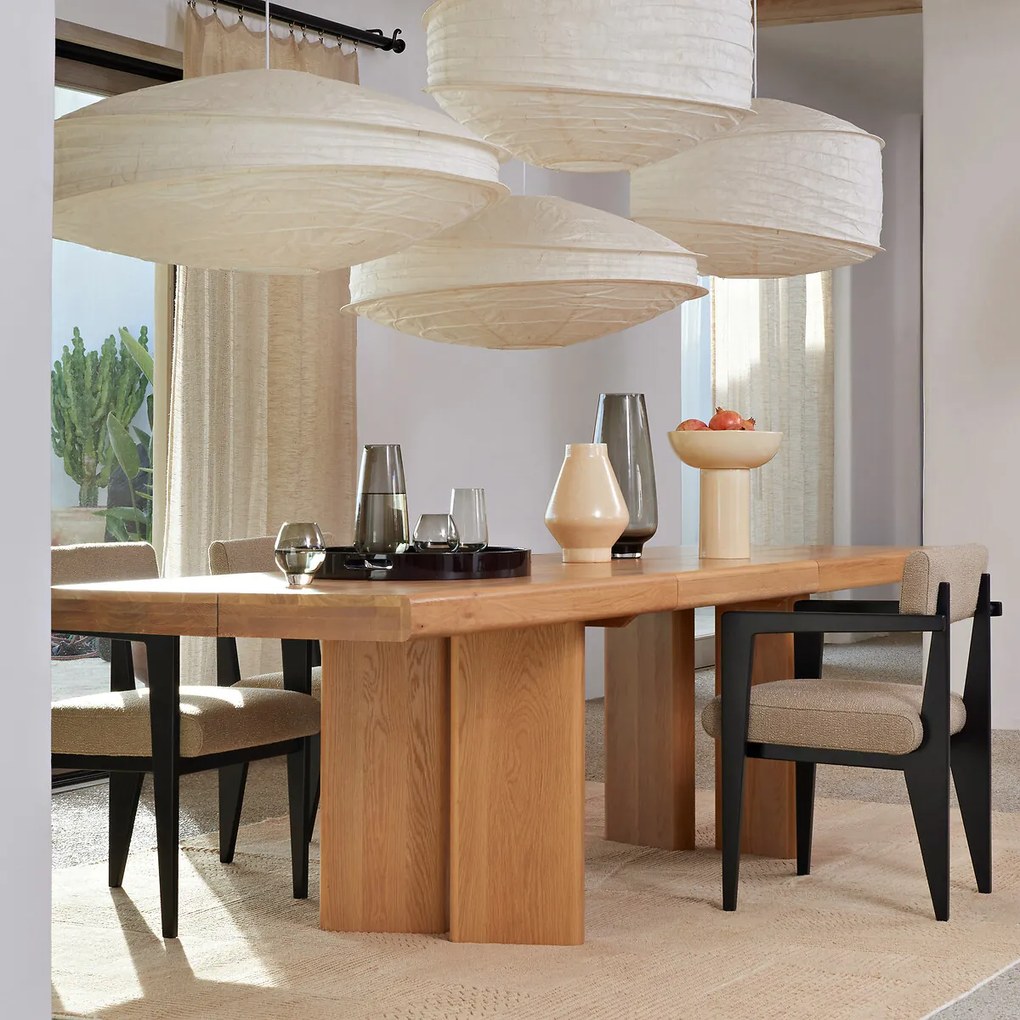 Uitschuifbare tafel van massief eikenhout, Olaga