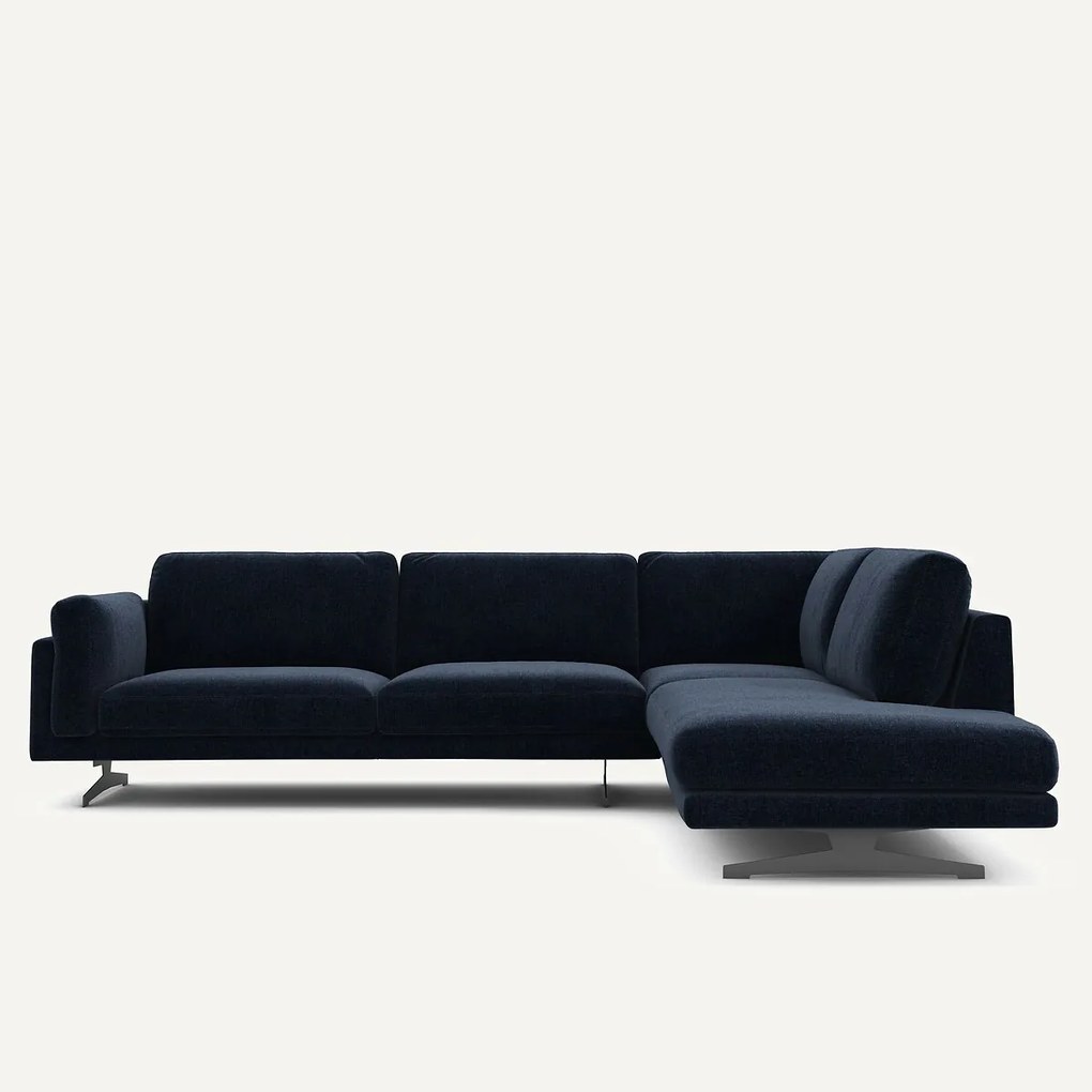 Chenille fluwelen hoekbank met longchair, César