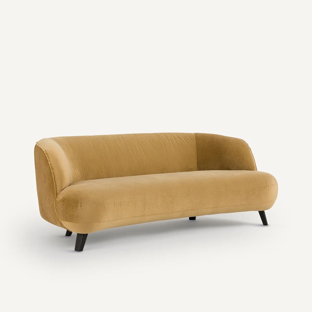 3-zits bank in linnen fluweel, Rosebury, ontwerp Emmanuel Gallina