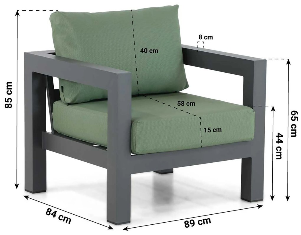 Tuinstoel Aluminium Grijs-antraciet Lifestyle Garden Furniture Luca