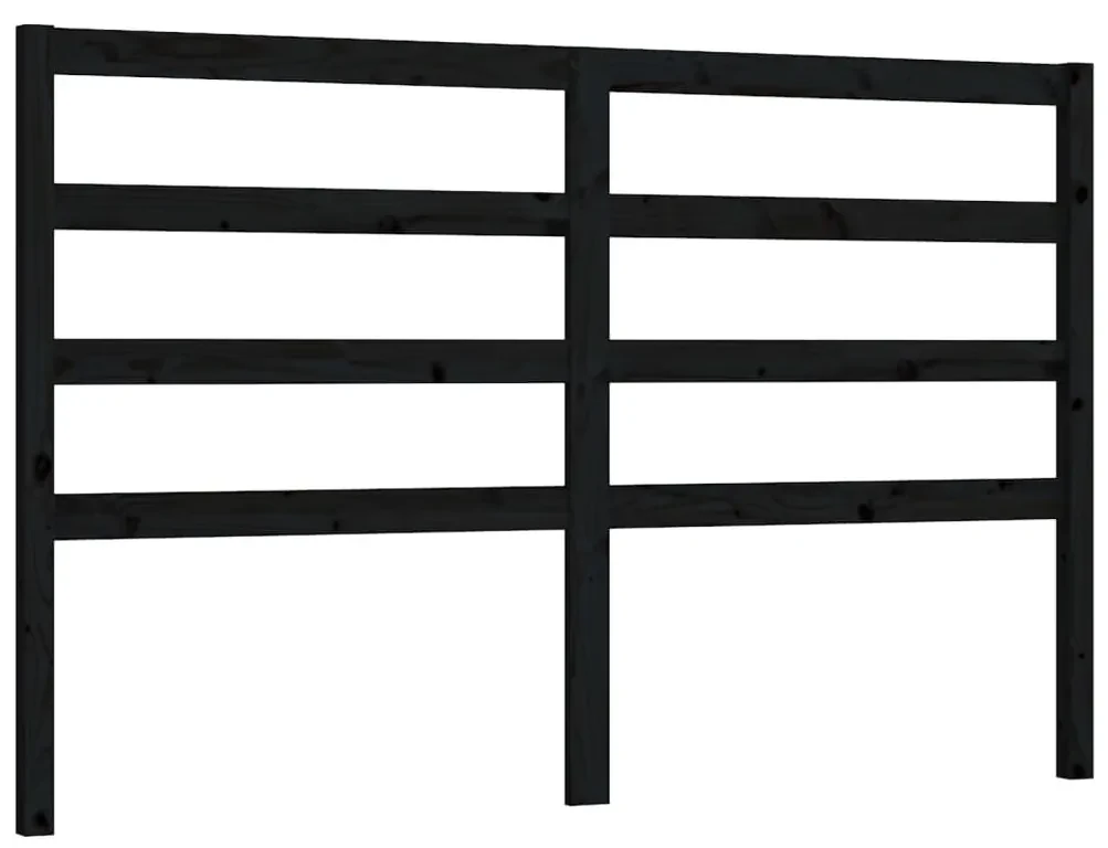 vidaXL Hoofdbord 146x4x100 cm massief grenenhout zwart
