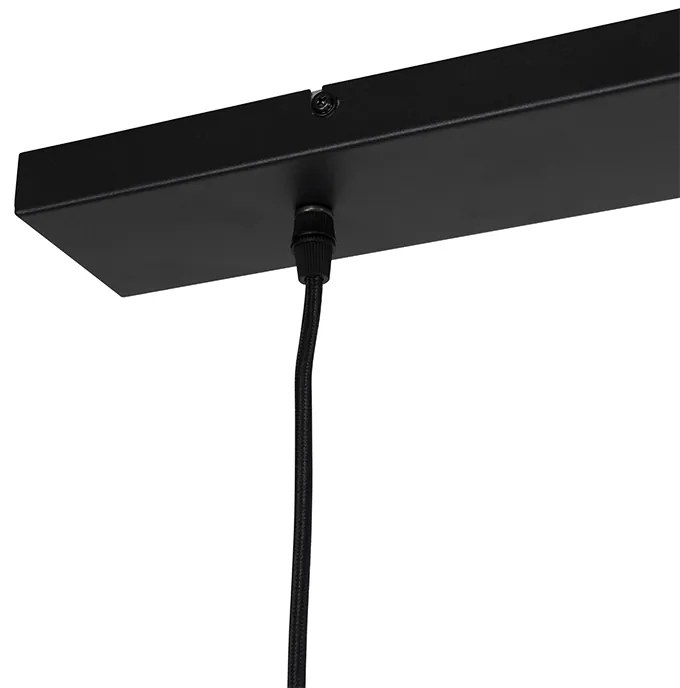 Industriële hanglamp zwart met goud 2-lichts - Magnax