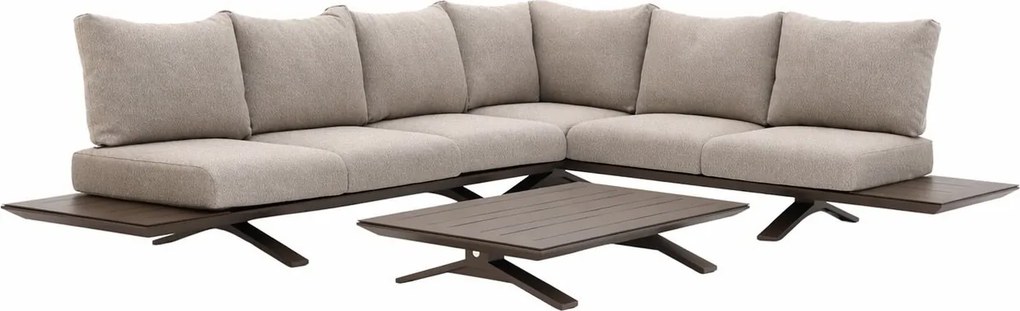 Stockholm hoek loungeset 3 delig Bronze | Pebble desert bouclé SUNS