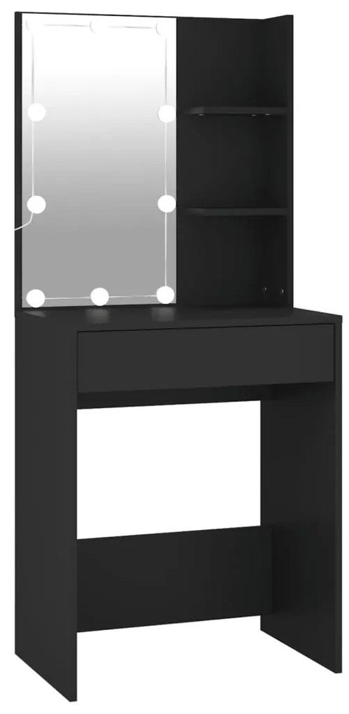 vidaXL Kaptafel met LED-verlichting 60x40x140 cm zwart