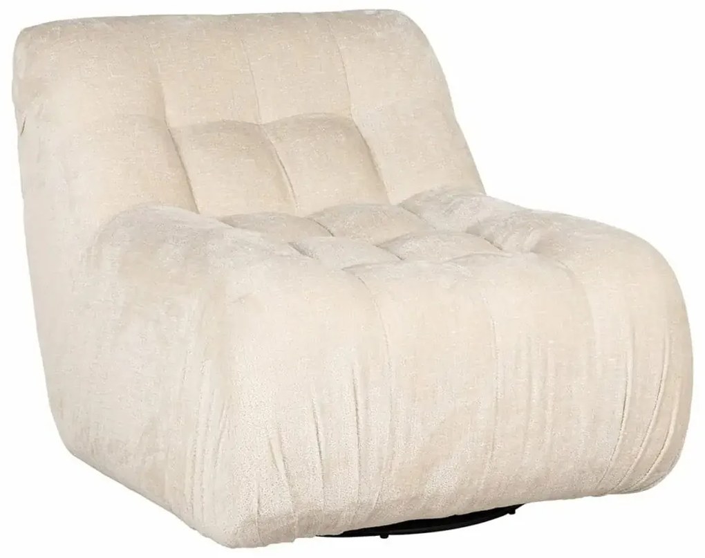 Richmond Interiors Rosy Fauteuil Draaibaar Witte Chenille Stof