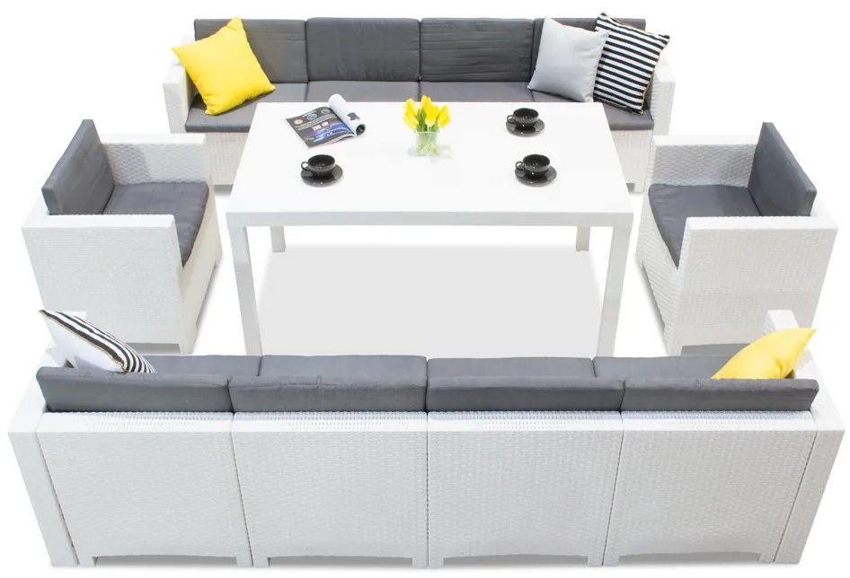 Colorado Apetito Max 10 wit Bica technorattan set met twee grote banken