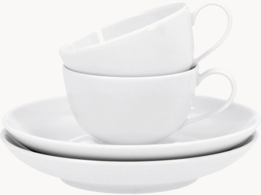 Handgemaakte porseleinen espressokopjes Urbino met schoteltjes, 2-delig