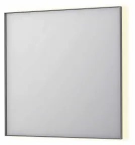 INK SP32 spiegel - 80x4x80cm rechthoek in stalen kader incl indir LED - verwarming - color changing - dimbaar en schakelaar - geborsteld RVS 8410043