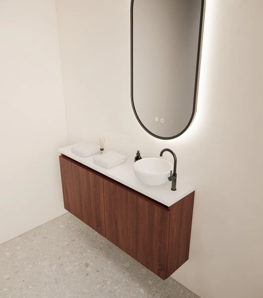 Gliss Design Echo toiletmeubel 100cm choco eiken met toppaneel wit mat