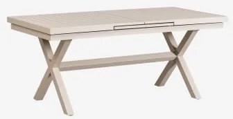 Uitbreidbare Rechthoekige Eettafel Van Aluminium Karena Tapioca Beige & 180 - 240 X 90 Cm - Sklum